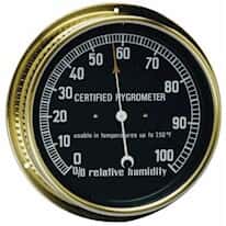 Abbeon AB-167 Humidity Dial Indicator with Black Face and Brass Case Abbeon AB-167 Humidity Dial Indicator with Black Face and Brass Case