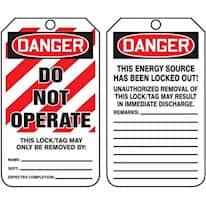 Accuform MLT400CTP Tag, Danger Do Not Operate, 5 7/" X 3 1/8" Pf-cardstock Accuform MLT400CTP Tag, Danger Do Not Operate, 5 7/" X 3 1/8" Pf-cardstock