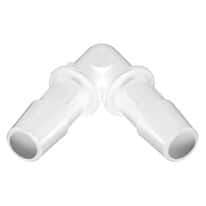 Eldon James Hose Barb Fitting, 60° Elbow, Animal-Derivative-Free Polypropylene, 3/8" ID; 10/Pk Eldon James Hose Barb Fitting, 60° Elbow, Animal-Derivative-Free Polypropylene, 3/8" ID; 10/Pk