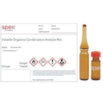 Spex 624-A Volatile Organics Combination Analyte Mix, 2,000 µg/mL; 1 mL Spex 624-A Volatile Organics Combination Analyte Mix, 2,000 µg/mL; 1 mL