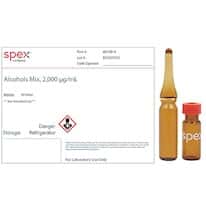 Spex 8015B-A Alcohols Mix for US EPA Method 8015, 2,000 µg/mL; 1 mL Spex 8015B-A Alcohols Mix for US EPA Method 8015, 2,000 µg/mL; 1 mL