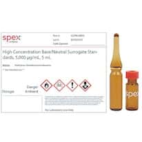 Spex CLP90-SBH5 High Concentration Base/Neutral Surrogate Standard, 5,000 µg/mL; 5 mL Spex CLP90-SBH5 High Concentration Base/Neutral Surrogate Standard, 5,000 µg/mL; 5 mL