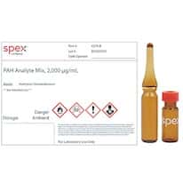 Spex CLPS-B PAH Mix, 2,000 µg/mL in methylene chloride:benzene; 1 mL Spex CLPS-B PAH Mix, 2,000 µg/mL in methylene chloride:benzene; 1 mL