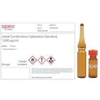 Spex 8082-IC Initial Combination Calibration Standard, 1,000 µg/mL; 1 mL Spex 8082-IC Initial Combination Calibration Standard, 1,000 µg/mL; 1 mL