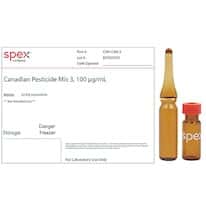 Spex CAN-CAN-3 Canadian Pesticide Mix 3, 100 µg/mL in LC/MS Acetonitrile; 1 mL Spex CAN-CAN-3 Canadian Pesticide Mix 3, 100 µg/mL in LC/MS Acetonitrile; 1 mL
