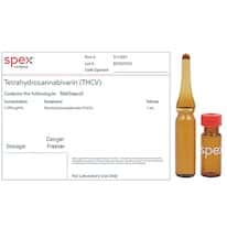 Spex S-11057 Tetrahydrocannabivarin (THCV) DEA Cont Substance, 1,000 µg/mL; 1 mL Spex S-11057 Tetrahydrocannabivarin (THCV) DEA Cont Substance, 1,000 µg/mL; 1 mL