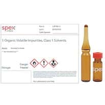 Spex USP-RS-C1 5 Organic Volatile Impurities, Class 1 Solvents, USP <467>; 1 mL Spex USP-RS-C1 5 Organic Volatile Impurities, Class 1 Solvents, USP <467>; 1 mL