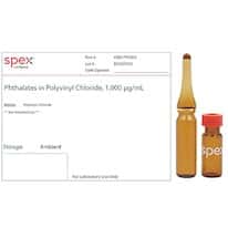 Spex CRM-PVC003 Phthalates in Polyvinyl Chloride, 1,000 µg/mL; 1.5 g Spex CRM-PVC003 Phthalates in Polyvinyl Chloride, 1,000 µg/mL; 1.5 g
