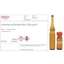 Spex CLPS-C-PK Haloethers & Phthalates Mix, 2,000 µg/mL; 1 mL; 4/pk Spex CLPS-C-PK Haloethers & Phthalates Mix, 2,000 µg/mL; 1 mL; 4/pk