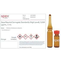 Spex CLPS-SBH5-PK Base/Neutral Surrogate Standard, 5,000 µg/mL; 5 mL; 4/Pk Spex CLPS-SBH5-PK Base/Neutral Surrogate Standard, 5,000 µg/mL; 5 mL; 4/Pk