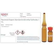 Spex FLAVIN-1 Flavonoid Organic Standard in Dimentyl Sulfoxide, 1,000 µg/mL, 1 mL Spex FLAVIN-1 Flavonoid Organic Standard in Dimentyl Sulfoxide, 1,000 µg/mL, 1 mL
