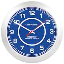Traceable Analog Wall Clock; Blue Frame/White Face Traceable Analog Wall Clock; Blue Frame/White Face