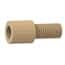 Idex Flangeless Male Nut, Standard Knurl, Natural PEEK, 1/8" OD Tubing, 1/4-28 Flat-Bottom; 10/PK Idex Flangeless Male Nut, Standard Knurl, Natural PEEK, 1/8" OD Tubing, 1/4-28 Flat-Bottom; 10/PK