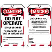 Lock Out/Tag Out; Danger - Do Not Operate - Group Lockout Lock Out/Tag Out; Danger - Do Not Operate - Group Lockout