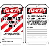 Lock Out/Tag Out; Danger - Equipment Locked Out Lock Out/Tag Out; Danger - Equipment Locked Out