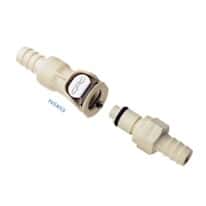 CPC® (Colder) PLCD Quick-Disconnect Fittings, Hose Barb Body & Insert, Valved, Acetal & Polypropylene CPC® (Colder) PLCD Quick-Disconnect Fittings, Hose Barb Body & Insert, Valved, Acetal & Polypropylene