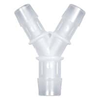 Eldon James Hose Barb Fittings, Y Reducer, Animal-Derivative-Free Polypropylene Eldon James Hose Barb Fittings, Y Reducer, Animal-Derivative-Free Polypropylene