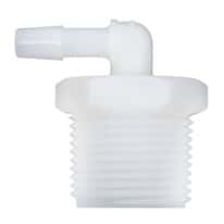 Eldon James Threaded NPT(M) to Hose Barb Fittings, 90° Elbow, Natural Nylon Eldon James Threaded NPT(M) to Hose Barb Fittings, 90° Elbow, Natural Nylon