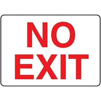 Accuform MADM486VP Safety Sign, No Exit, 7