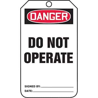 Accuform MDT112CTP Tag, Danger Do Not Operate, Back A, 5 7/8