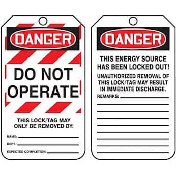 Accuform MLT406PTP Tag, Danger Do Not Operate (white Block), 5 7/8