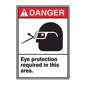 Accuform MRPE106VP ANSI Sign, Danger-Eye Protection Required, 7