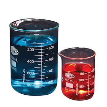 3000ml Capacity United Scientific BG1000-3000 Borosilicate Glass Low Form Beaker
