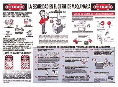 Brady LOSP8SP Lockout Safety Poster, Spanish from Cole-Parmer