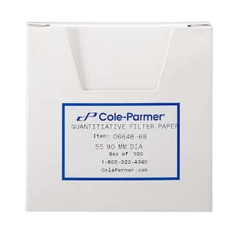 Cole-Parmer Grade 55 Hardened-Ashless Filter Paper 12.5 cm Diameter; 100/PK Cole-Parmer Grade 55 Hardened-Ashless Filter Paper 12.5 cm Diameter; 100/PK