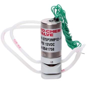 1//8 ID x 1//4 OD tubing Cole-Parmer Three-Way Solenoid Pinch Valve; 12 VDC