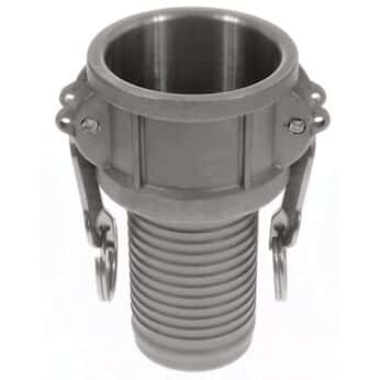 Female Cam X 2-in Hose Barb Adapter, SS - Stainless Steel