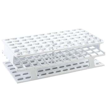 Cole-Parmer Durable Tube Rack, Full Size, POM, 13mm, 72-Place, White; 8 ...