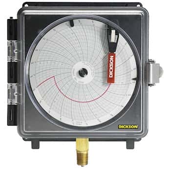 Dickson PW454 Pressure Chart Recorder, 4"/101mm Diameter, 7-Day Scale, 0-200 psi Range