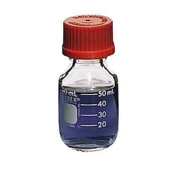 Pyrex 1395-50 Brand 1395 Media Storage Bottle w/ Screw Cap, 50 mL