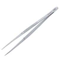 Stainless Steel Tweezers, w/ Pin, Straight Tips, Serrated, 152mm