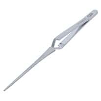 Stainless Steel Tweezers, Reverse Action, Straight Narrow Tips, 165mm