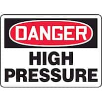 Accuform MCHG033VS Safety Sign, Danger - High Pressure, 7" x 10", Adhesive Vinyl