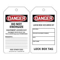 Accuform MDT169CTP Tag, Danger Do Not Energize, Job, 5 7/8" X 3 1/8", Pf-cardstock, 25/pk