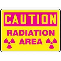 Accuform MRAD644VP Safety Sign, Caution - Radiation Area, 7" X 10", Plastic