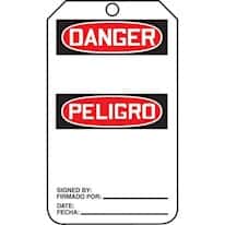 Accuform TMS115CTP Tag, Danger (bilingual Spanish), 5 7/8" X 3 1/8", PF-Cardstock