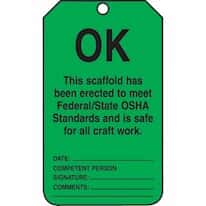 Accuform TSS103CTP Tag, Ok This Scaffold Has Been Erected To Meet, 5 7/8" X 3 1/8", PF-Cardstock