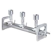 Advantec 313000 Vacuum Filtration Manifold, Sterility Test; SS, 3-Branch with 3-Way Valves