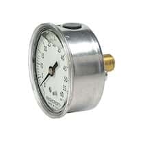 Ashcroft 30052.5 Commercial Gauge with Back Connection, 0 to 60 psi, 2-1/2" Dial