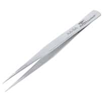 Aven Tools Tweezers, stainless steel, straight, strong precision tips, 5"L