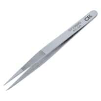 Aven Tools Precision Stainless Steel Tweezers, Serrated Grip, Straight Tip, AC-SA, 120mm