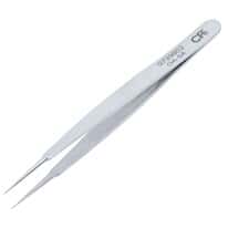 Aven Tools Precision Stainless Steel Tweezers, Straight Point Radius Edges, Straight Tip, OA-SA, 120mm