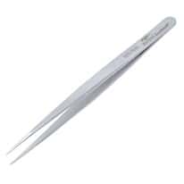 Aven Tools Tweezers, stainless steel, straight, narrow, long fine tips, 5-1/2"L