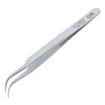 Aven Tools Precision Stainless Steel Tweezers, Curved Serrated Tips, 7B-SA,115mm