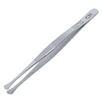 Aven Tools Precision Stainless Steel Tweezers, Wafer Handling, Serrated Grip, Straight Broad Tip, 35A-SA, 120mm