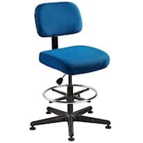 Bevco 5500-BLUE Royal blue fabric chair with black reinforced plastic base. Seat height 23"-33"